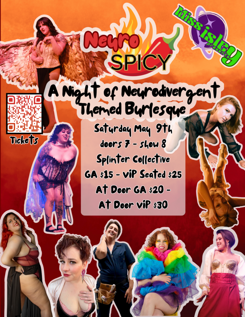 Flyer for neuro-spicy burlesque show